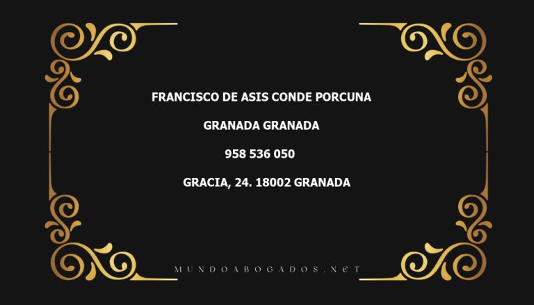 abogado Francisco De Asis Conde Porcuna en la localidad de Granada