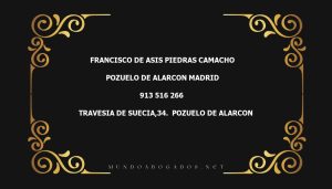 abogado Francisco De Asis Piedras Camacho en la localidad de Pozuelo de Alarcon