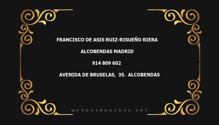 abogado Francisco De Asis Ruiz-Risueño Riera en la localidad de Alcobendas