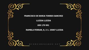 abogado Francisco De Borja Torres Sanchez en la localidad de Lleida