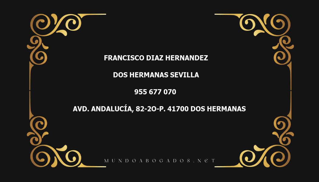 abogado Francisco Diaz Hernandez en la localidad de Dos Hermanas