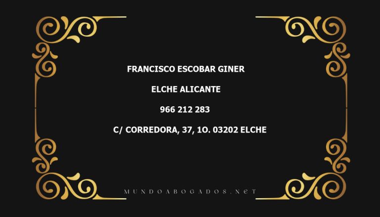 abogado Francisco Escobar Giner en la localidad de Elche