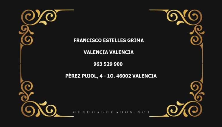 abogado Francisco Estelles Grima en la localidad de Valencia