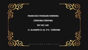 abogado Francisco Fedriani Herrera en la localidad de Córdoba