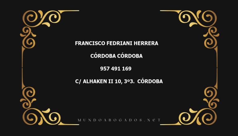 abogado Francisco Fedriani Herrera en la localidad de Córdoba