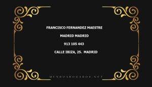 abogado Francisco Fernandez Maestre en la localidad de Madrid