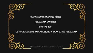 abogado Francisco Fernandez Pérez en la localidad de Ribadavia