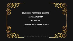 abogado Francisco Ferrandis Navarro en la localidad de Aldaia