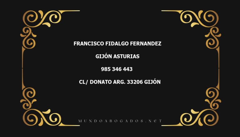 abogado Francisco Fidalgo Fernandez en la localidad de Gijón