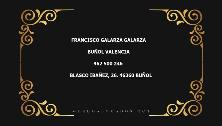 abogado Francisco Galarza Galarza en la localidad de Buñol