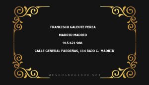 abogado Francisco Galeote Perea en la localidad de Madrid