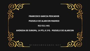 abogado Francisco Garcia Pescador en la localidad de Pozuelo de Alarcon