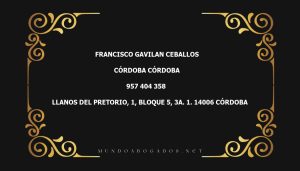 abogado Francisco Gavilan Ceballos en la localidad de Córdoba