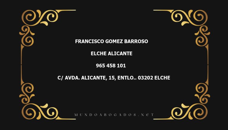 abogado Francisco Gomez Barroso en la localidad de Elche