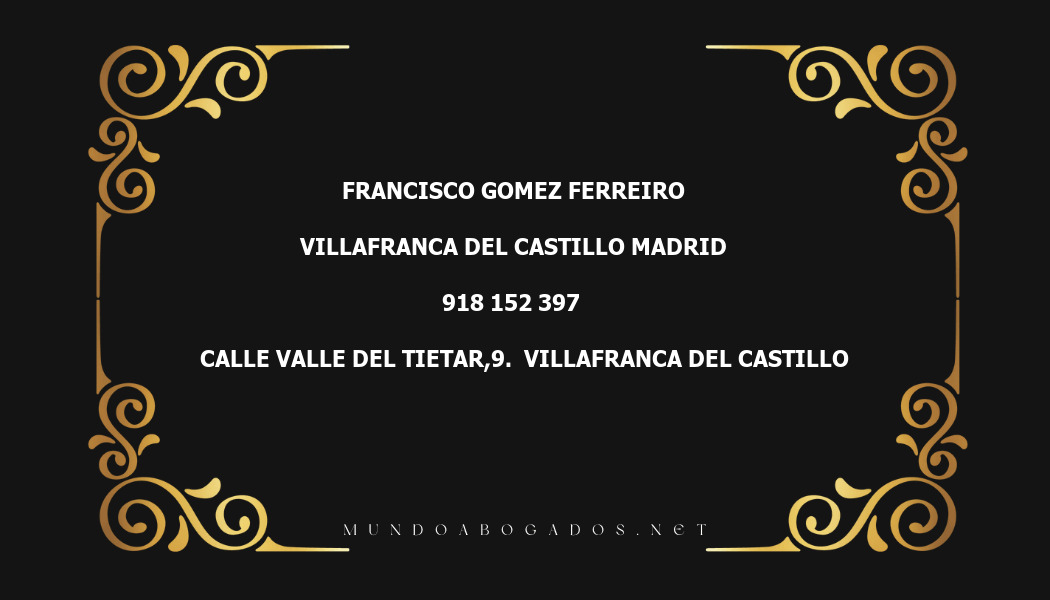 abogado Francisco Gomez Ferreiro en la localidad de Villafranca del Castillo