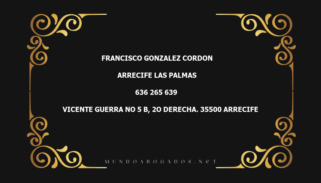 abogado Francisco Gonzalez Cordon en la localidad de Arrecife