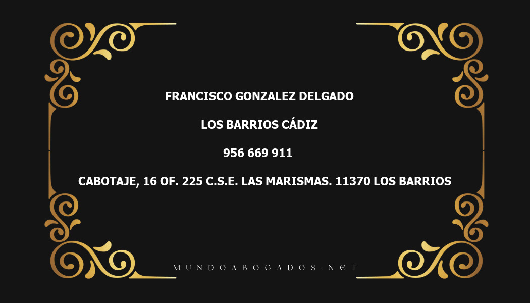 abogado Francisco Gonzalez Delgado en la localidad de Los Barrios