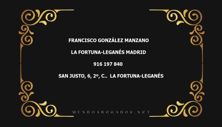 abogado Francisco González Manzano en la localidad de La Fortuna-Leganés