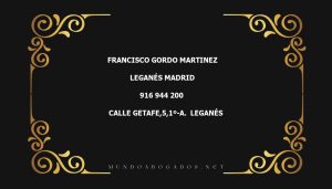 abogado Francisco Gordo Martinez en la localidad de Leganés