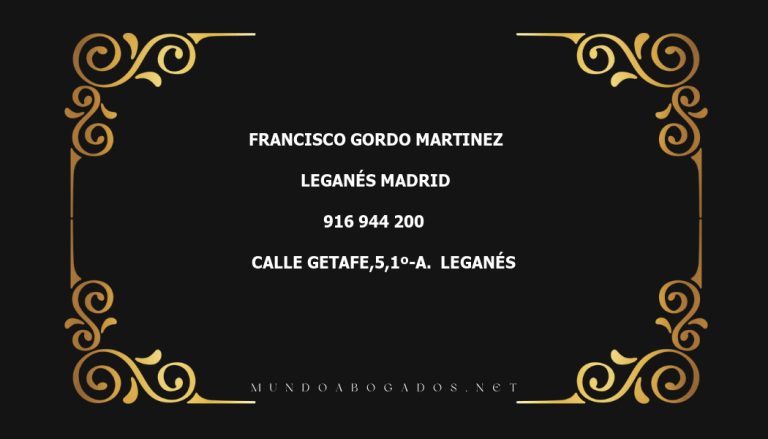 abogado Francisco Gordo Martinez en la localidad de Leganés