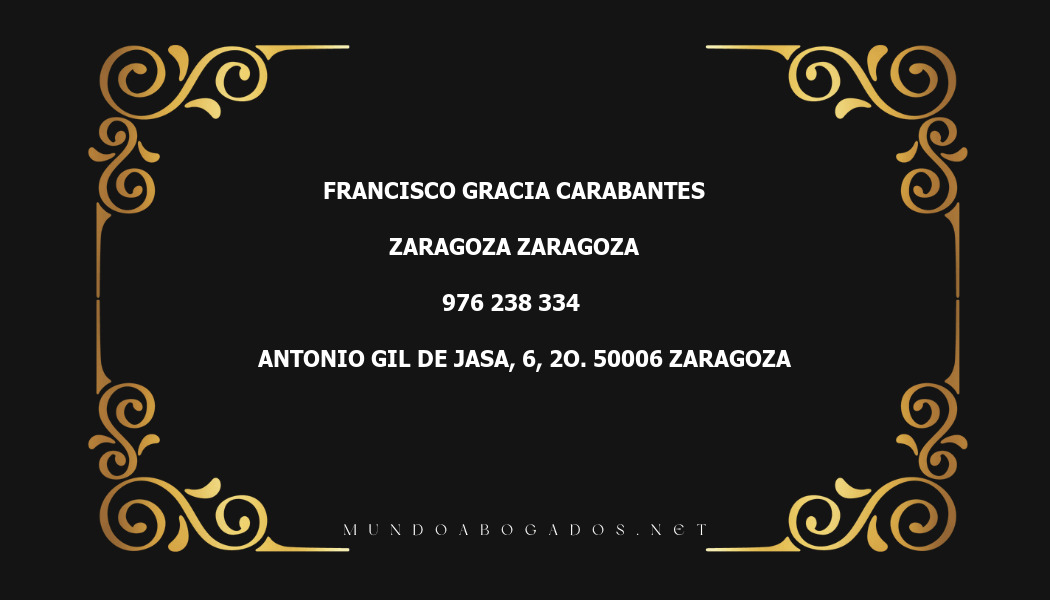 abogado Francisco Gracia Carabantes en la localidad de Zaragoza