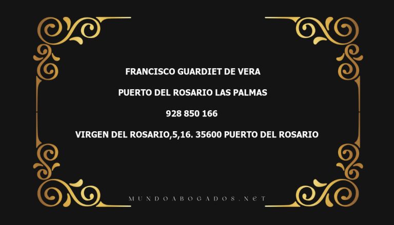 abogado Francisco Guardiet De Vera en la localidad de Puerto del Rosario