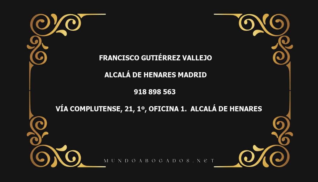 abogado Francisco Gutiérrez Vallejo en la localidad de Alcalá de Henares