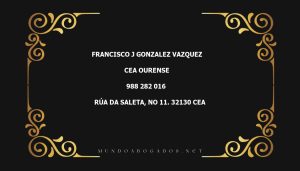 abogado Francisco J Gonzalez Vazquez en la localidad de Cea