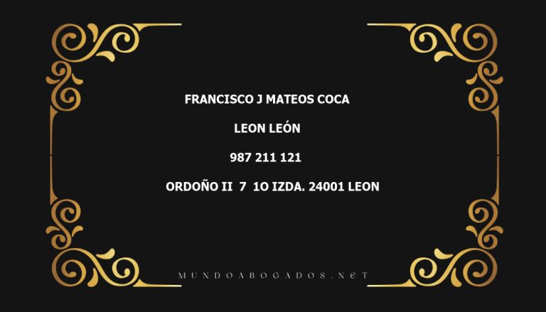 abogado Francisco J Mateos Coca en la localidad de Leon