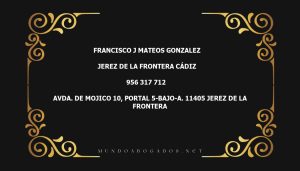 abogado Francisco J Mateos Gonzalez en la localidad de Jerez de la Frontera