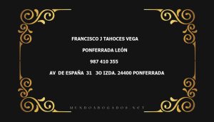 abogado Francisco J Tahoces Vega en la localidad de Ponferrada