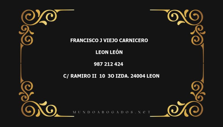 abogado Francisco J Viejo Carnicero en la localidad de Leon