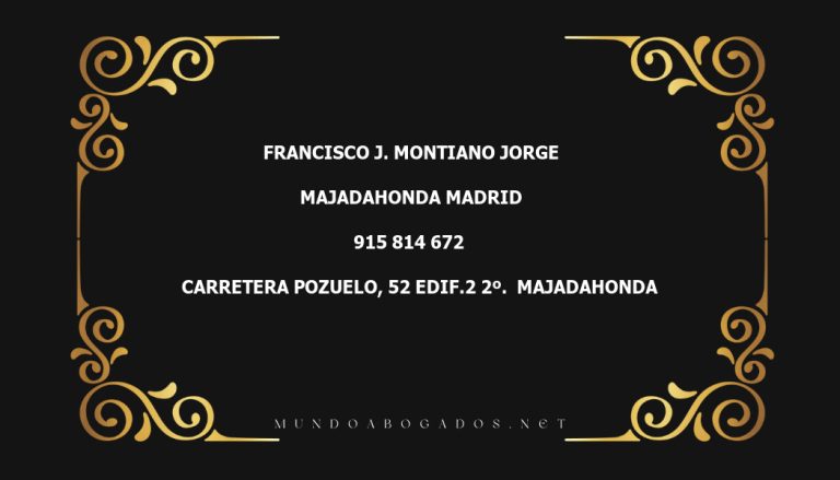 abogado Francisco J. Montiano Jorge en la localidad de Majadahonda