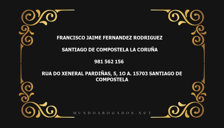 abogado Francisco Jaime Fernandez Rodriguez en la localidad de Santiago de Compostela