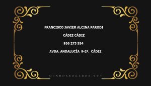 abogado Francisco Javier Alcina Parodi en la localidad de Cádiz