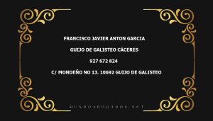 abogado Francisco Javier Anton Garcia en la localidad de Guijo de Galisteo