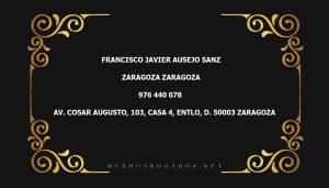 abogado Francisco Javier Ausejo Sanz en la localidad de Zaragoza