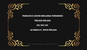 abogado Francisco Javier Berlanga Fernandez en la localidad de Málaga