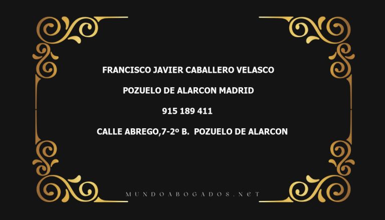 abogado Francisco Javier Caballero Velasco en la localidad de Pozuelo de Alarcon