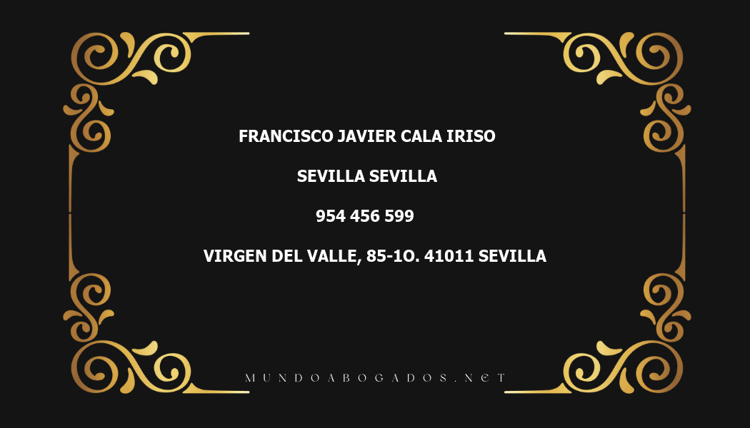 abogado Francisco Javier Cala Iriso en la localidad de Sevilla