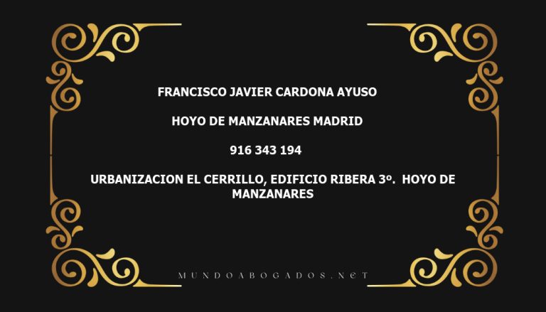 abogado Francisco Javier Cardona Ayuso en la localidad de Hoyo de Manzanares