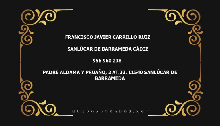 abogado Francisco Javier Carrillo Ruiz en la localidad de Sanlúcar de Barrameda