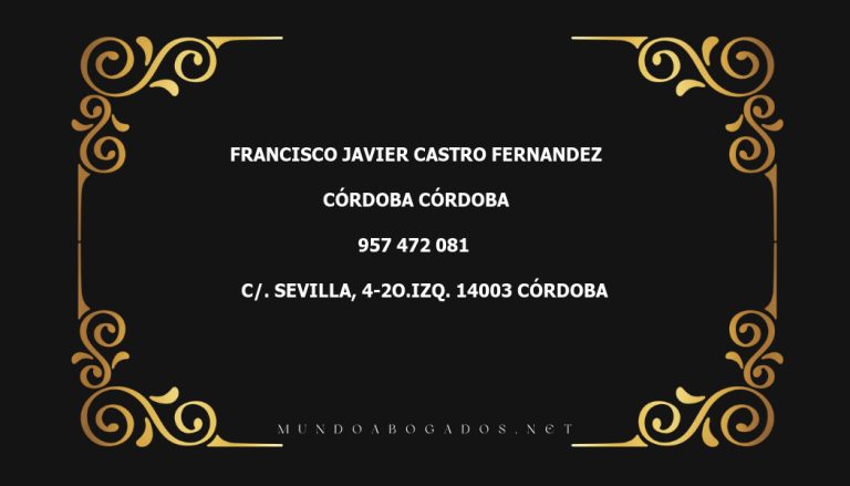 abogado Francisco Javier Castro Fernandez en la localidad de Córdoba