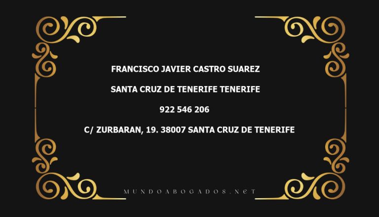 abogado Francisco Javier Castro Suarez en la localidad de Santa Cruz de Tenerife