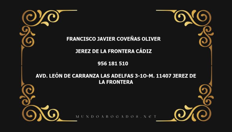 abogado Francisco Javier Coveñas Oliver en la localidad de Jerez de la Frontera