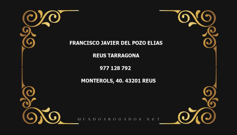 abogado Francisco Javier Del Pozo Elias en la localidad de Reus