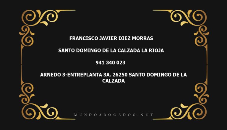 abogado Francisco Javier Diez Morras en la localidad de Santo Domingo de la Calzada