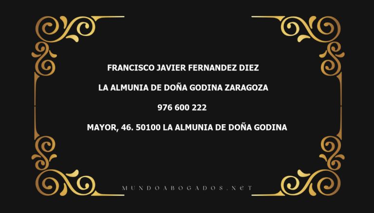 abogado Francisco Javier Fernandez Diez en la localidad de La Almunia de Doña Godina