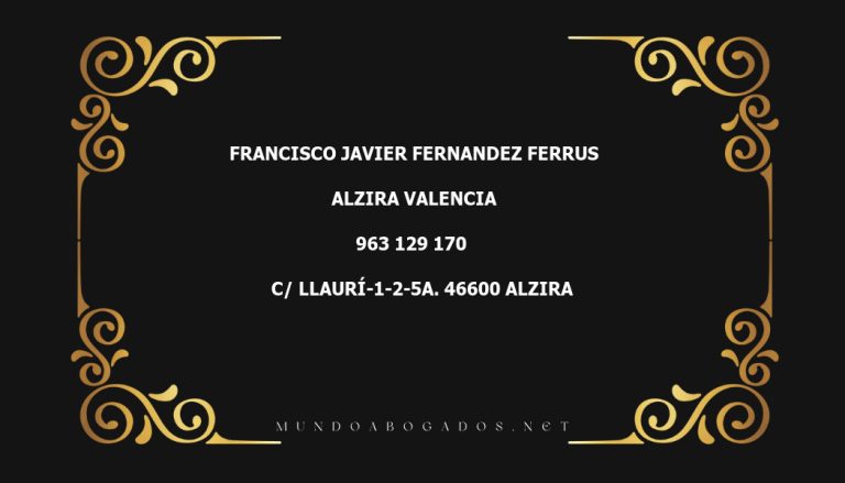 abogado Francisco Javier Fernandez Ferrus en la localidad de Alzira