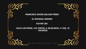 abogado Francisco Javier Gallego Pérez en la localidad de San Lorenzo de El Escoria